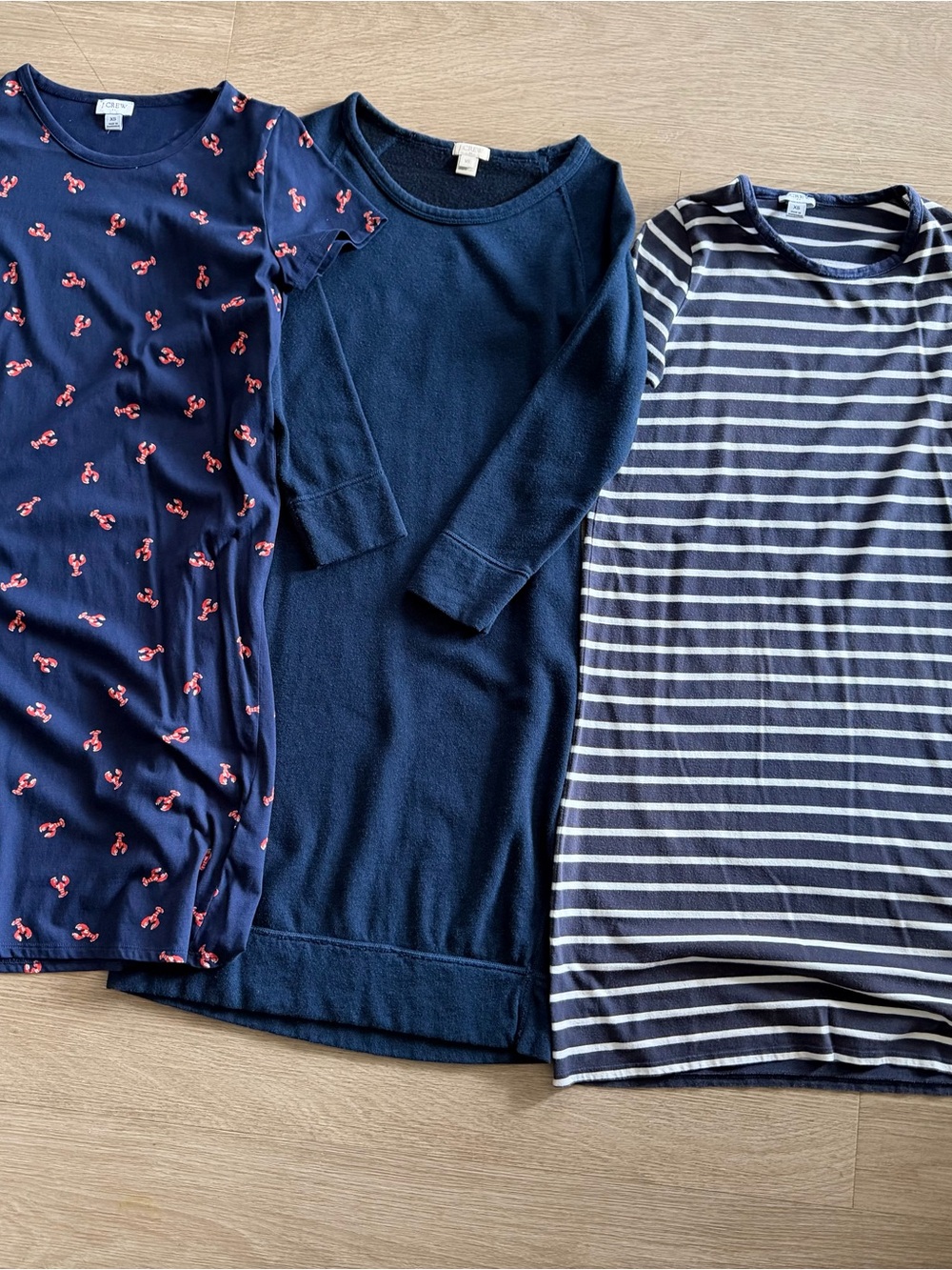 J. Crew Navy Dresses Trio with Coral Accent & Stripes